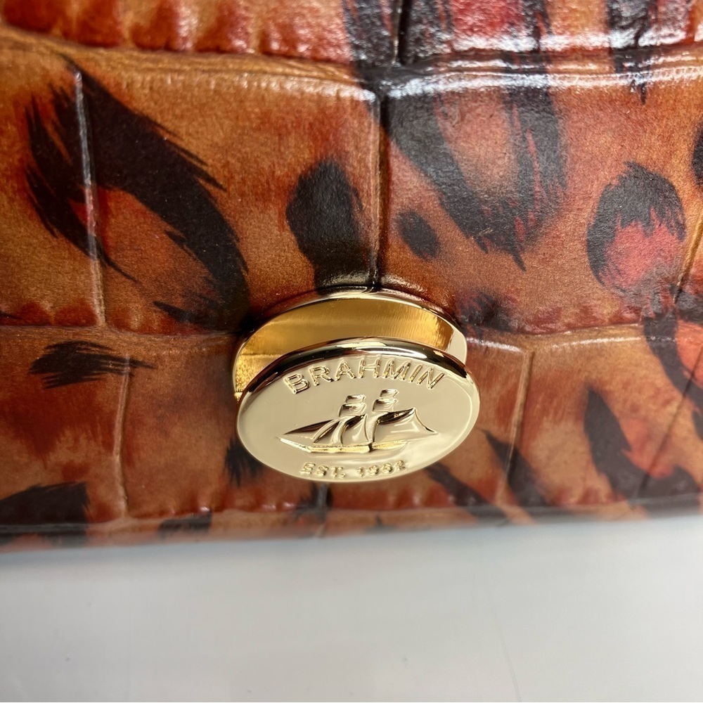 Brahmin Small Nadine Cognac Hendrix genuine Leather crossbody purse - Picture 7 of 10